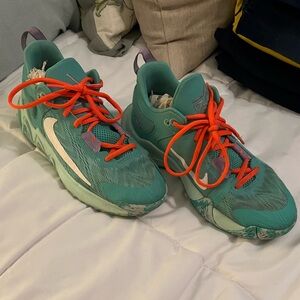 Teal and Orange Athletic Shoes